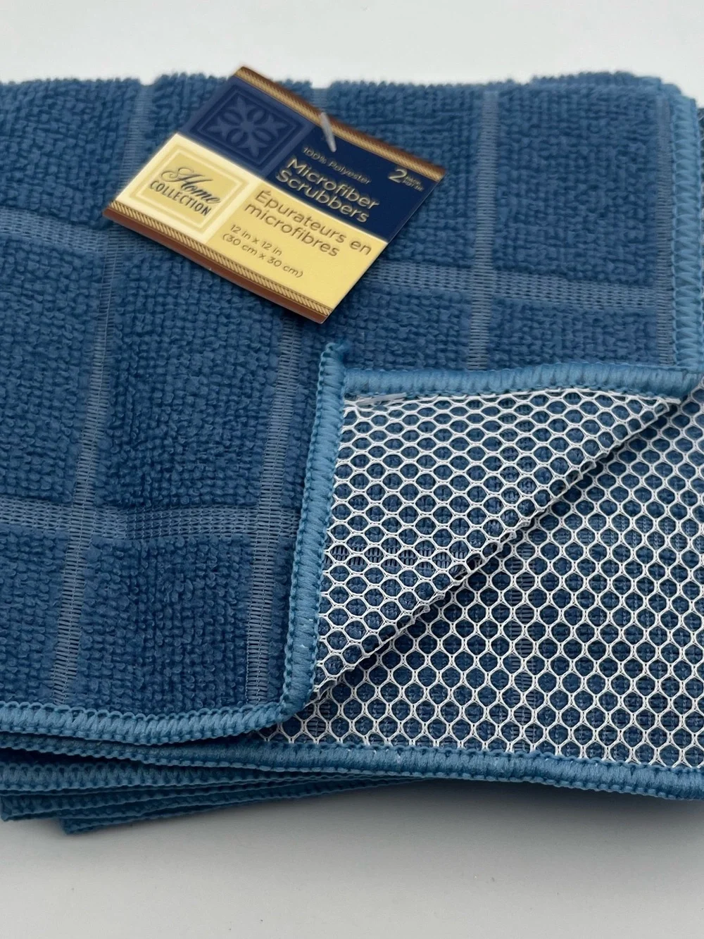 Blue Microfiber Scrubbing Cloths - 2-Pack